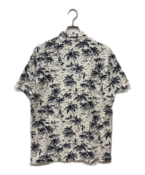 POLO RALPH LAUREN（ポロ・ラルフローレン）POLO RALPH LAUREN (ポロ・ラルフローレン) 総柄ポロシャツ ホワイト×ネイビー サイズ:Lの古着・服飾アイテム
