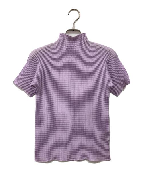 ISSEY MIYAKE（イッセイミヤケ）ISSEY MIYAKE (イッセイミヤケ) プリーツハイネックカットソー パープル サイズ:2の古着・服飾アイテム