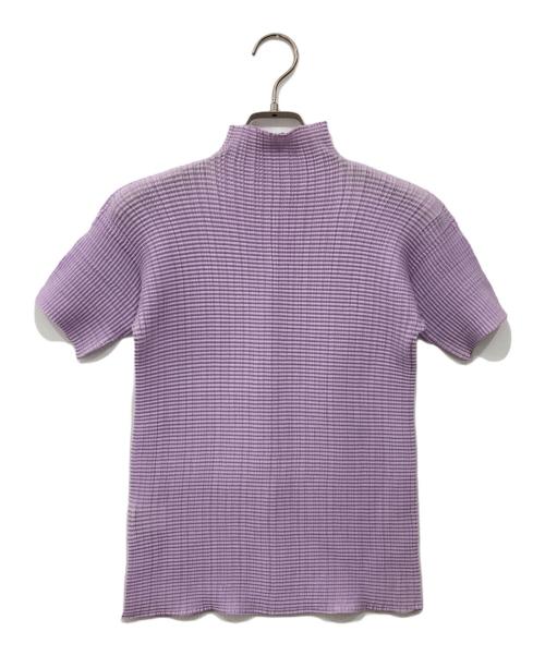 ISSEY MIYAKE（イッセイミヤケ）ISSEY MIYAKE (イッセイミヤケ) プリーツハイネックカットソー パープル サイズ:2の古着・服飾アイテム
