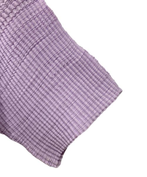 ISSEY MIYAKE（イッセイミヤケ）ISSEY MIYAKE (イッセイミヤケ) プリーツハイネックカットソー パープル サイズ:2の古着・服飾アイテム