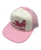 Hysteric Glamourヒステリックグラマー）の古着「BLACK CAT WOMAN メッシュキャップ」｜ピンク