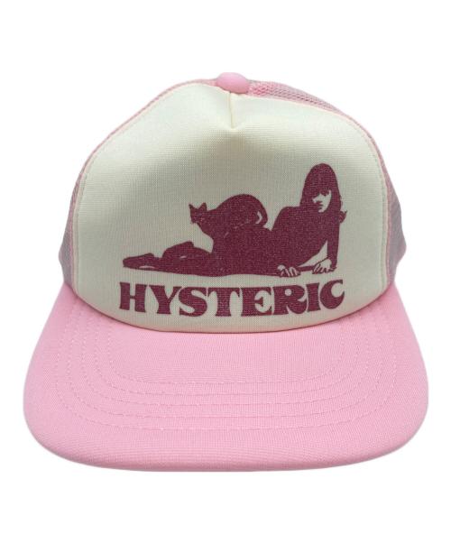 Hysteric Glamour（ヒステリックグラマー）Hysteric Glamour (ヒステリックグラマー) BLACK CAT WOMAN メッシュキャップ ピンクの古着・服飾アイテム