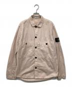 STONE ISLANDストーンアイランド）の古着「ガーメントダイコットンワークシャツ」｜ピンク