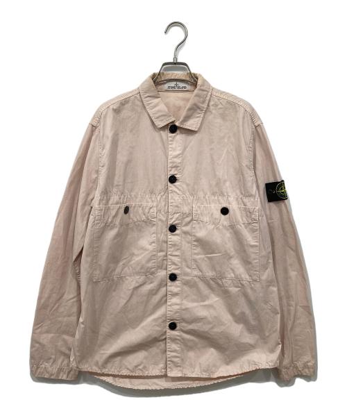 STONE ISLAND（ストーンアイランド）STONE ISLAND (ストーンアイランド) ガーメントダイコットンワークシャツ ピンク サイズ:Mの古着・服飾アイテム