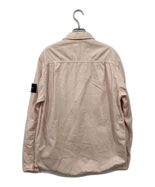 STONE ISLAND（ストーンアイランド）STONE ISLAND (ストーンアイランド) ガーメントダイコットンワークシャツ ピンク サイズ:Mの古着・服飾アイテム