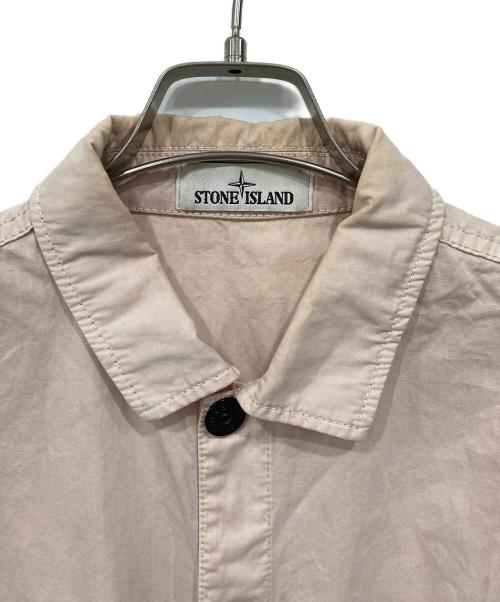 STONE ISLAND（ストーンアイランド）STONE ISLAND (ストーンアイランド) ガーメントダイコットンワークシャツ ピンク サイズ:Mの古着・服飾アイテム
