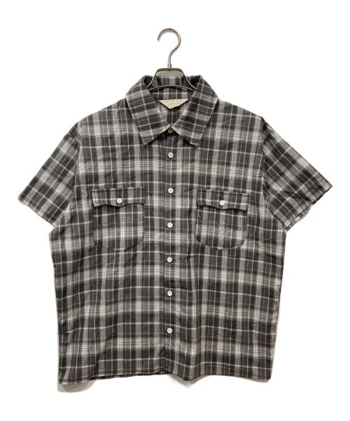 Abuku（アブク）Abuku (アブク) アソーテッドチェックウエスタンシャツ グレー×ホワイト サイズ:Lの古着・服飾アイテム