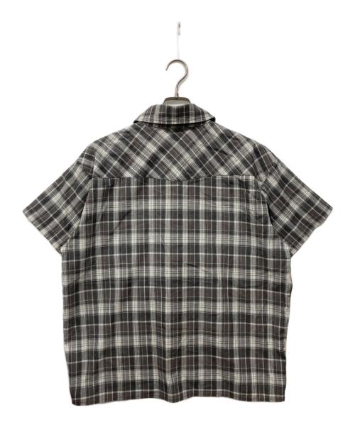 Abuku（アブク）Abuku (アブク) アソーテッドチェックウエスタンシャツ グレー×ホワイト サイズ:Lの古着・服飾アイテム