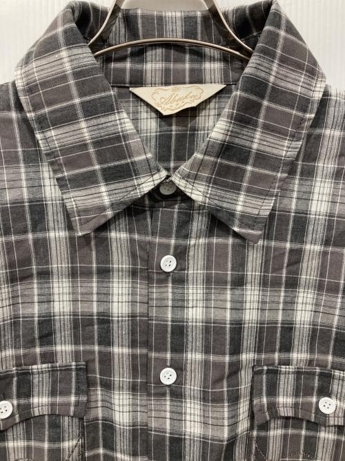 Abuku（アブク）Abuku (アブク) アソーテッドチェックウエスタンシャツ グレー×ホワイト サイズ:Lの古着・服飾アイテム