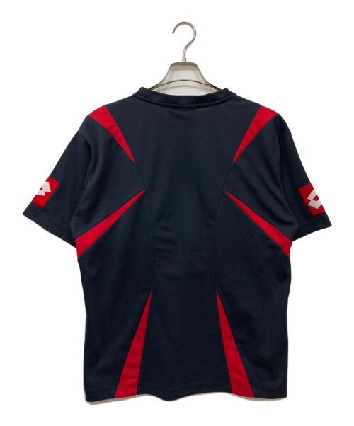 LOTTO（ロット）LOTTO (ロット) ゲームシャツ ネイビー×レッド サイズ:Mの古着・服飾アイテム