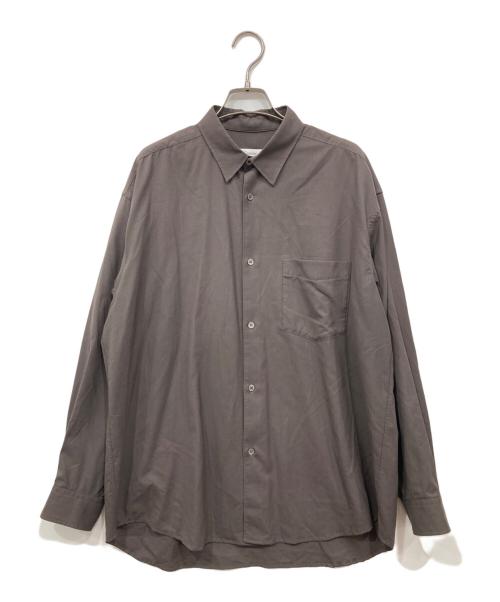 cornier（コルニエ）Cornier (コルニエ) Super160's ウールライトミルドシャツ ブラウン サイズ:Mの古着・服飾アイテム