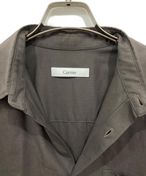 cornier（コルニエ）Cornier (コルニエ) Super160's ウールライトミルドシャツ ブラウン サイズ:Mの古着・服飾アイテム