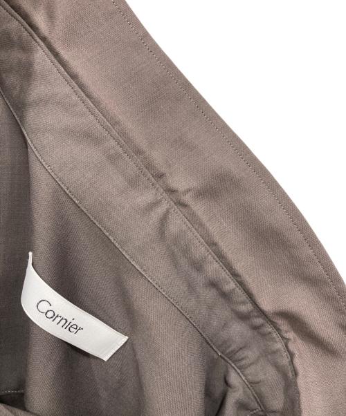 cornier（コルニエ）Cornier (コルニエ) Super160's ウールライトミルドシャツ ブラウン サイズ:Mの古着・服飾アイテム