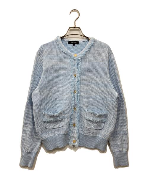 UNTITLED（アンタイトル）UNTITLED (アンタイトル) ツイードニットカーディガン ブルー サイズ:4の古着・服飾アイテム