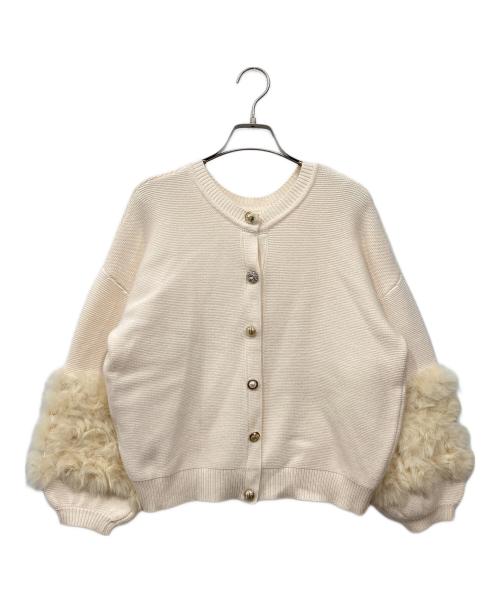 allureville（アルアバイル）allureville (アルアバイル) ラビットカフクレイジー釦2WAYプルオーバー ベージュ サイズ:2の古着・服飾アイテム