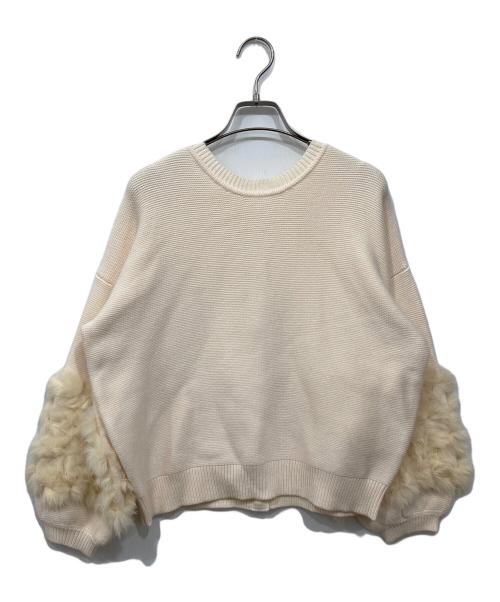 allureville（アルアバイル）allureville (アルアバイル) ラビットカフクレイジー釦2WAYプルオーバー ベージュ サイズ:2の古着・服飾アイテム