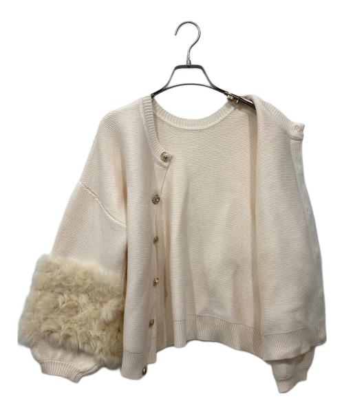 allureville（アルアバイル）allureville (アルアバイル) ラビットカフクレイジー釦2WAYプルオーバー ベージュ サイズ:2の古着・服飾アイテム