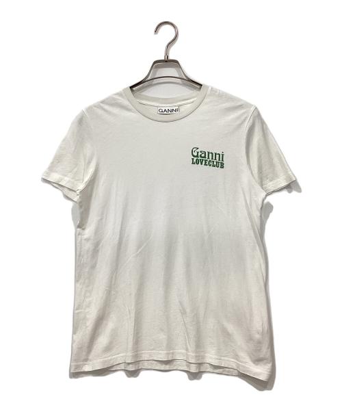 GANNI（ガニー）GANNI (ガニー) ロゴTシャツ ホワイト サイズ:Sの古着・服飾アイテム