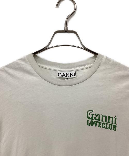 GANNI（ガニー）GANNI (ガニー) ロゴTシャツ ホワイト サイズ:Sの古着・服飾アイテム