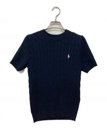 POLO RALPH LAUREN（ポロ・ラルフローレン）の古着「半袖ケーブルニット」｜ネイビー