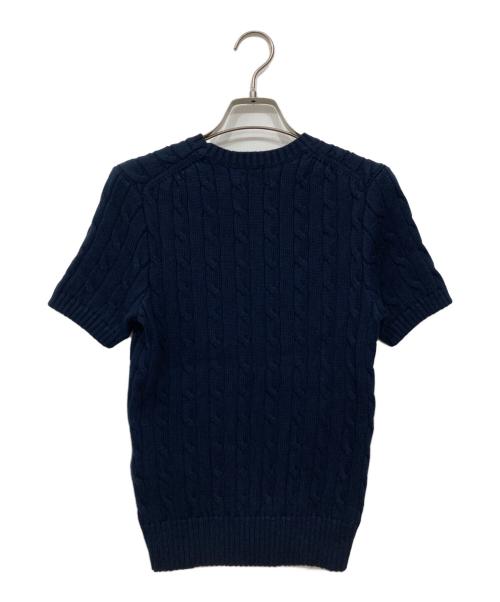 POLO RALPH LAUREN（ポロ・ラルフローレン）POLO RALPH LAUREN (ポロ・ラルフローレン) 半袖ケーブルニット ネイビー サイズ:Sの古着・服飾アイテム