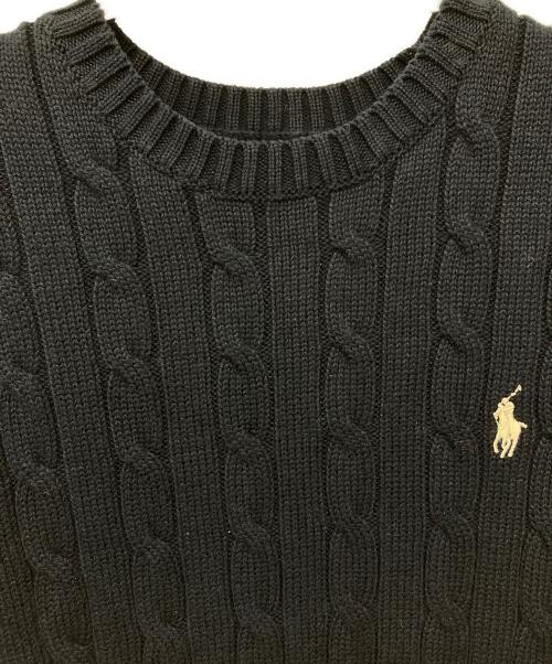 POLO RALPH LAUREN（ポロ・ラルフローレン）POLO RALPH LAUREN (ポロ・ラルフローレン) 半袖ケーブルニット ネイビー サイズ:Sの古着・服飾アイテム
