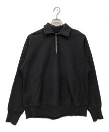 A.PRESSE（アプレッセ）の古着「ビンテージハーフジップスウェットシャツ」｜ブラック