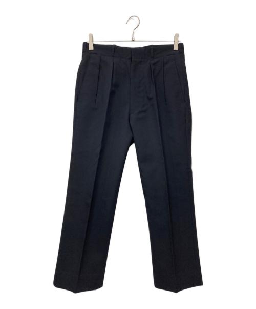 HEUGN（ユーゲン）HEUGN (ユーゲン) Freddie ウールソリッド2インプリーツテーパードパンツ ネイビー サイズ:1の古着・服飾アイテム