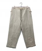HEUGNユーゲン）の古着「Linen Glenn リネンコットンキャンバスシャーリングオーバーパンツ」｜アイボリー
