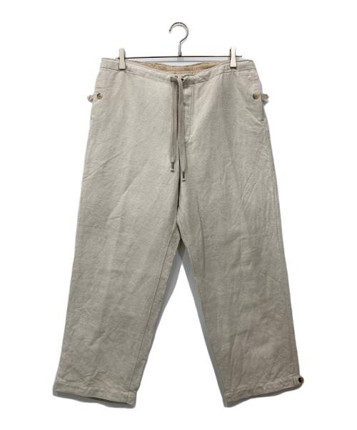 HEUGN（ユーゲン）HEUGN (ユーゲン) Linen Glenn リネンコットンキャンバスシャーリングオーバーパンツ アイボリー サイズ:2の古着・服飾アイテム