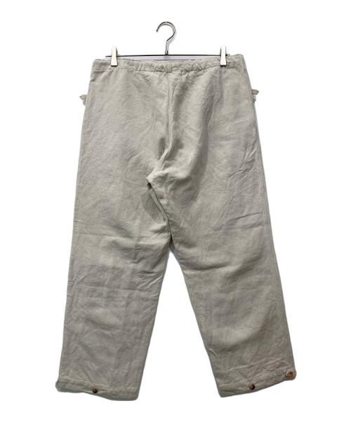 HEUGN（ユーゲン）HEUGN (ユーゲン) Linen Glenn リネンコットンキャンバスシャーリングオーバーパンツ アイボリー サイズ:2の古着・服飾アイテム