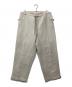 HEUGN（ユーゲン）の古着「Linen Glenn リネンコットンキャンバスシャーリングオーバーパンツ」｜アイボリー