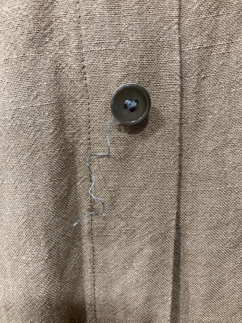 wirrow（ウィロウ）WIRROW (ウィロウ) バンブーリネン メンズ スタンドシャツ ブラウン サイズ:1の古着・服飾アイテム