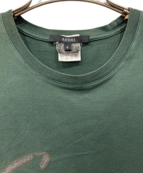 GUCCI（グッチ）GUCCI (グッチ) 刺繍Tシャツ グリーン サイズ:Sの古着・服飾アイテム