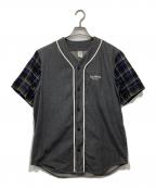 SUPREMEシュプリーム）の古着「デニムフランネルベースボールシャツ」｜グレー