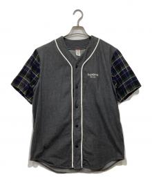 SUPREME（シュプリーム）の古着「デニムフランネルベースボールシャツ」｜グレー