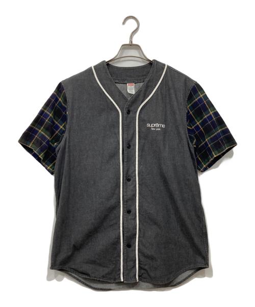 SUPREME（シュプリーム）Supreme (シュプリーム) デニムフランネルベースボールシャツ グレー サイズ:Mの古着・服飾アイテム