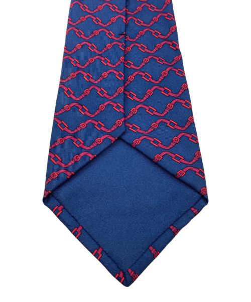HERMES（エルメス）HERMES (エルメス) シルクネクタイ レッド×ネイビー サイズ:-の古着・服飾アイテム