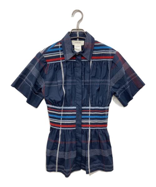 SPORT MAX（スポーツマックス）SPORT MAX (スポーツマックス) チェックチュニックシャツ ネイビー サイズ:36の古着・服飾アイテム
