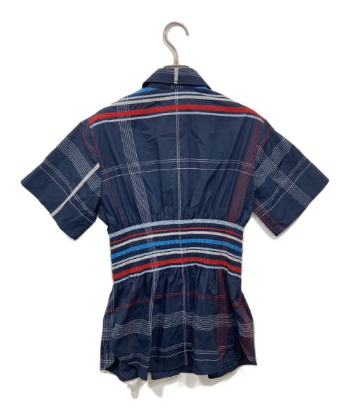 SPORT MAX（スポーツマックス）SPORT MAX (スポーツマックス) チェックチュニックシャツ ネイビー サイズ:36の古着・服飾アイテム