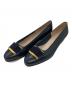 Salvatore Ferragamo（サルヴァトーレ フェラガモ）の古着「チャンキーヒールパンプス」｜ネイビー