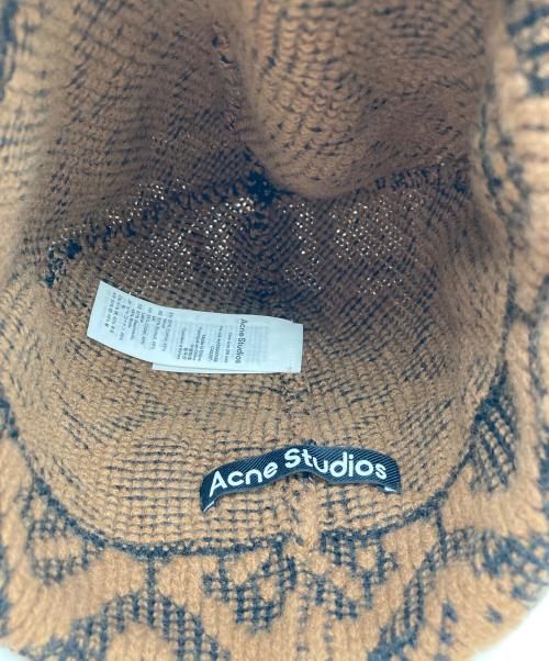 Acne studios（アクネ ストゥディオズ）Acne studios (アクネ ストゥディオズ) スモールFaceロゴビーニー ブラウン サイズ:One Size(56cm)の古着・服飾アイテム