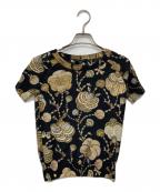 GUCCIグッチ）の古着「半袖カシミヤニット」｜ブラック×ベージュ