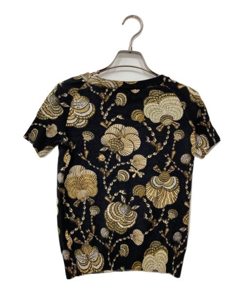 GUCCI（グッチ）GUCCI (グッチ) 半袖カシミヤニット ブラック×ベージュ サイズ:Sの古着・服飾アイテム
