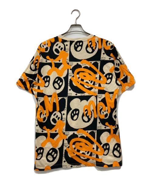 MCM（エムシーエム）MCM (エムシーエム) 総柄Tシャツ ベージュ×オレンジ サイズ:Mの古着・服飾アイテム