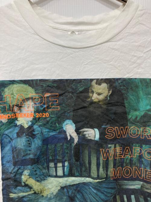 MINDSEEKER（マインドシーカー）MINDSEEKER (マインドシーカー) マネグラフィックTシャツ ホワイト サイズ:Mの古着・服飾アイテム