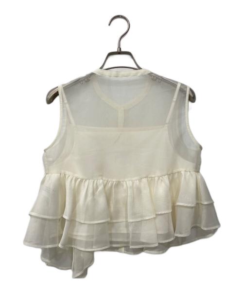 CELFORD（セルフォード）CELFORD (セルフォード) ラッフルペプラムシアーブラウス アイボリー サイズ:36の古着・服飾アイテム