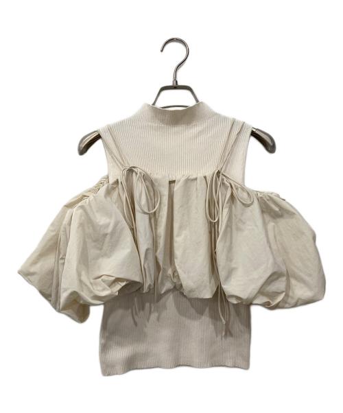 Snidel（スナイデル）Snidel (スナイデル) バルーンキャミ×ノースリニット アイボリー サイズ:Freeの古着・服飾アイテム