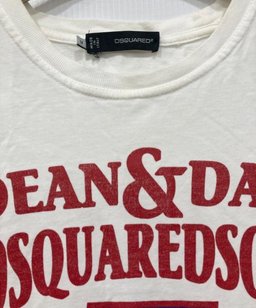 DSQUARED2（ディースクエアード）DSQUARED2 (ディースクエアード) プリントTシャツ ホワイト サイズ:Mの古着・服飾アイテム