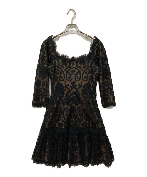 TADASHI SHOJI（タダシ ショージ）TADASHI SHOJI (タダシ ショージ) レースワンピース ブラック サイズ:2の古着・服飾アイテム